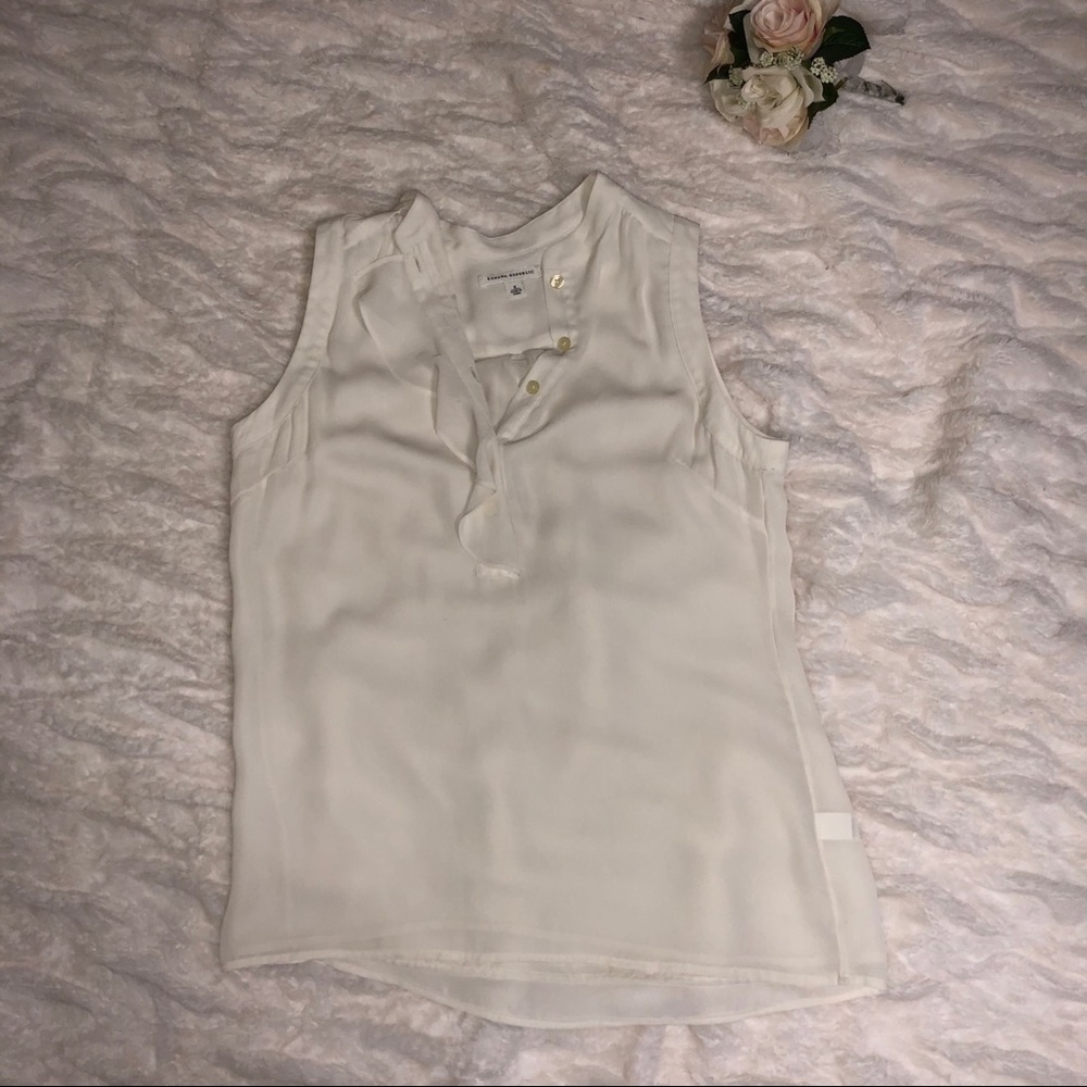Banana republic tan blouse size 6